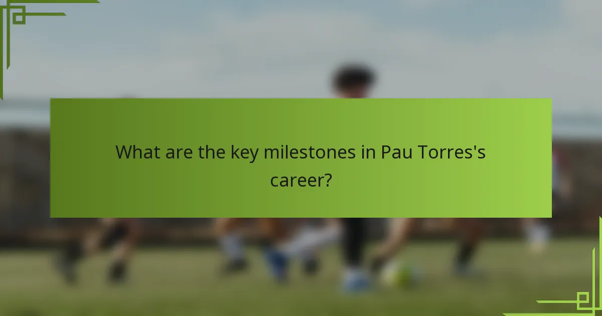 What are the key milestones in Pau Torres's career?