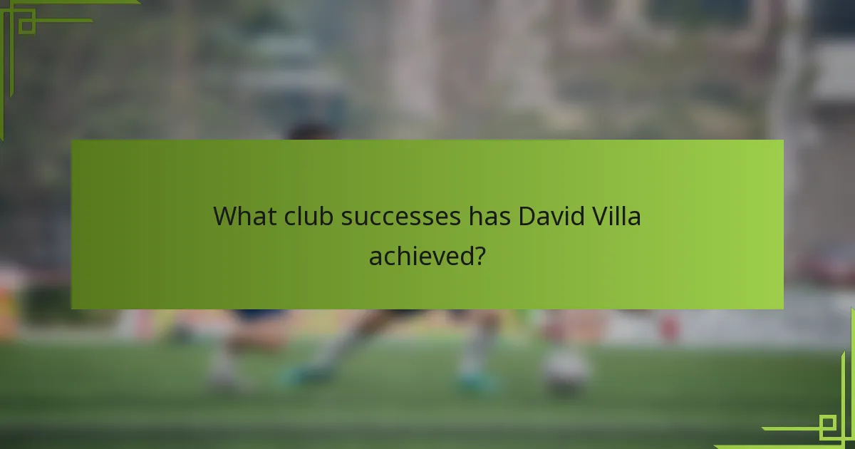 What club successes has David Villa achieved?